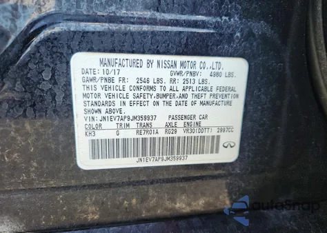 2018 Infiniti Q50 3.0T Luxe из США, поврежденный, VIN JN1EV7AP9JM359937